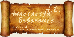 Anastasija Brborović vizit kartica